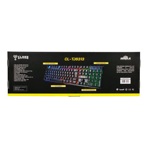 Teclado Fio Jungle Cl Tj8313 Preto Membrana 1 5m Clanm CL TJ8313