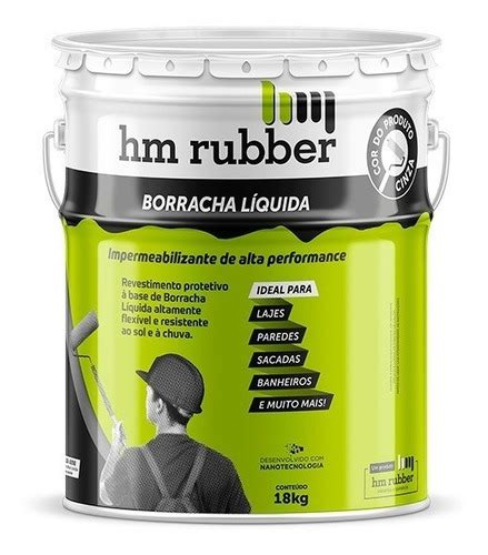 Borracha Impermeabilizante Hm Rubber Impertech Cinza 18kg