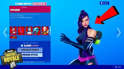 Fortnite New X Force Bundle Skin Set Cable Psylocke Domino Marvel