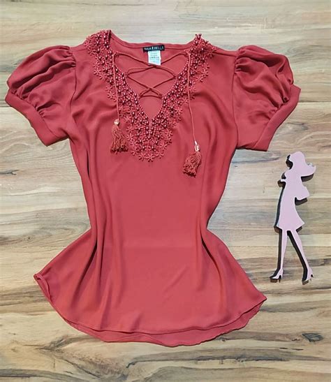 Blusa Lara Saia Bella Sb Ferrugem Na Saia Bella Compre Blusa