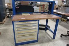 Machines Used Stanley Vidmar Work Bench With 6 Drawers Upper Shelf