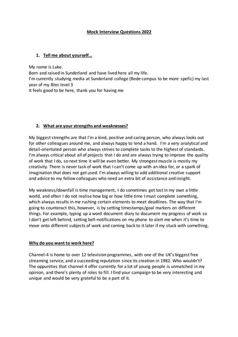 Mock interview questions 2022 | PDF