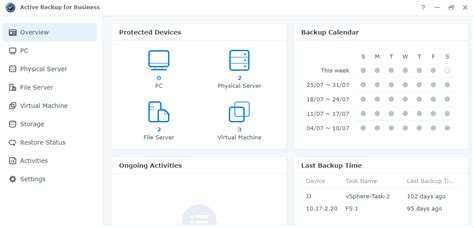 Guide de démarrage rapide Active Backup for Business Synology Centre