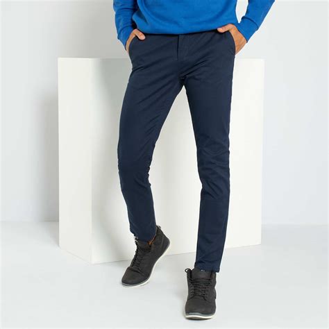 Pantal N Chino Slim L Hombre Talla S Xxl Kaki Kiabi