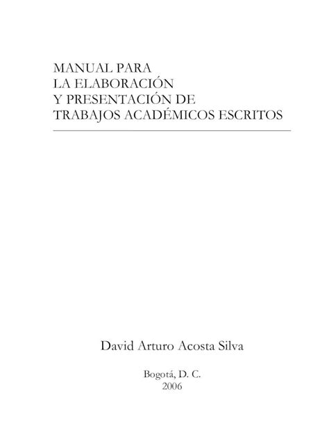 Pdf Manual Para La Elaboraci N Y Presentaci N De Trabajos Manual