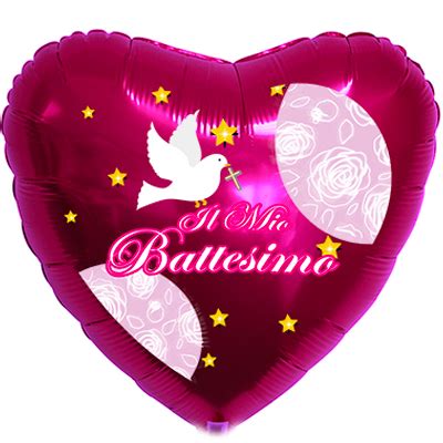 Pallone Mylar Cuore Pollici Cm Il Mio Battesimo