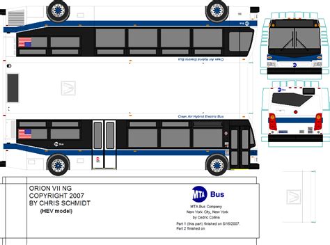 SP. Papel Modelismo: PaperBus 2007 Orion VII NG - MTA New York City Bus