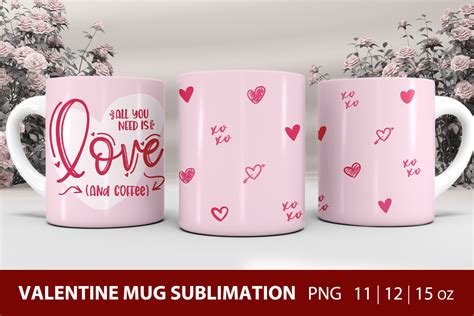 Valentine Mug Sublimation Wrap 11 Oz Graphic By Kmarinadesign