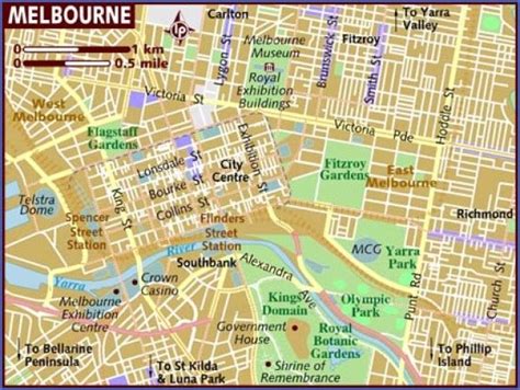 Map of Melbourne - ToursMaps.com