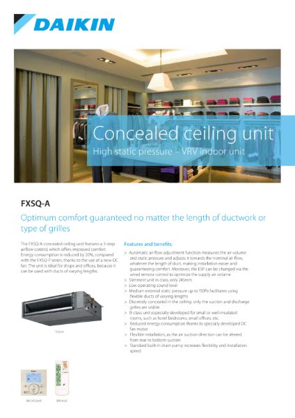 Fxsq A R410a Duct Vrv Indoor Unit Daikin Ltd Nbs Source