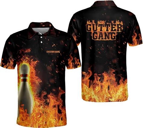 Personalized Bowling Shirts For Men Bowling Shirt Custom Flame Gutter Gang Bowling Shirts Team