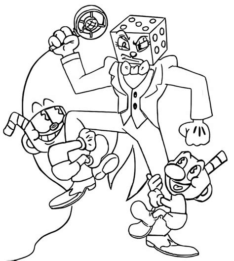 Coloriage Cuphead King Dice