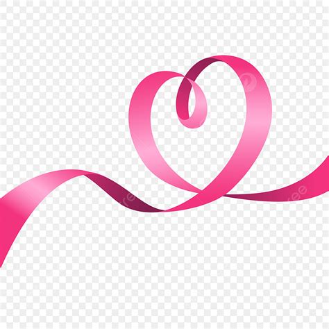 Amor Fita Rosa Formato De Coração Para Dia Dos Namorados Vetor PNG