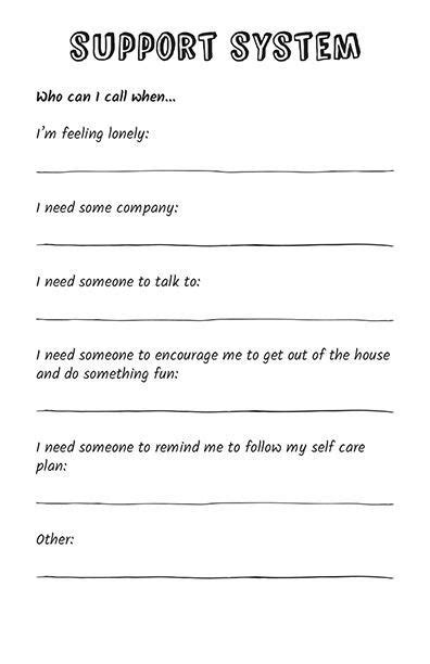 Self Care Worksheets And Tip Sheets Supportive Amino Amino