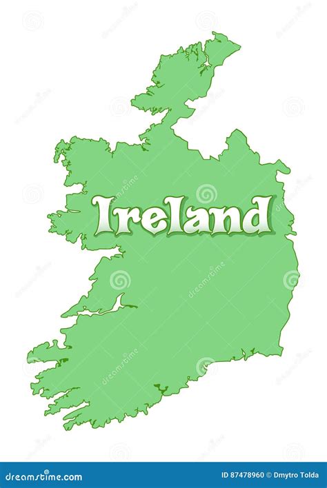 Map Of Ireland Green Ireland Map Isolated On White Background Stock