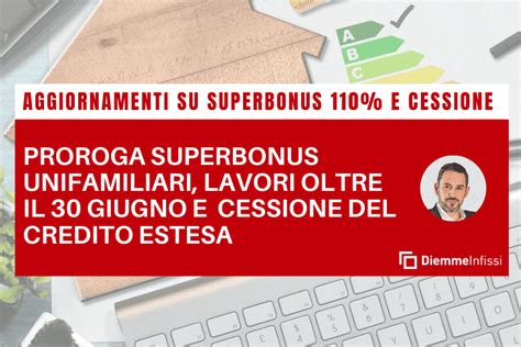 Proroga Superbonus Unifamiliari Lavori Oltre Il Giugno E Novit