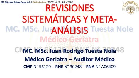 Epidemiologia Revisiones Sistematicas Y Metaanalisis Niveles De