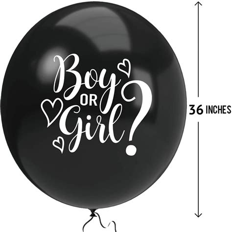 Elecdon Gender Reveal Balloon With Confetti Inch Black Boy Or Girl