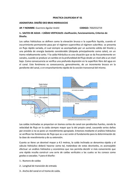 Examen Parcial A EJERCICIOS DE OBRAS HIDRAULICAS PRACTICA