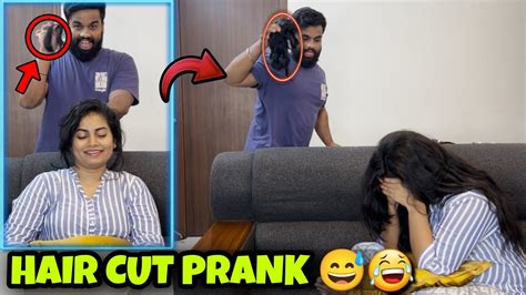 Haircut Prank On Wife 😂 She Got Angry😡 Prank On Her Prank Gone