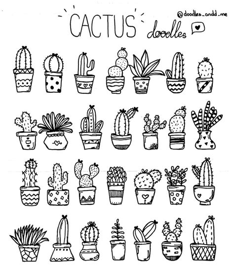 Cactus Doodles 🌵 Cactus Doodle Easy Doodles Drawings Doodles