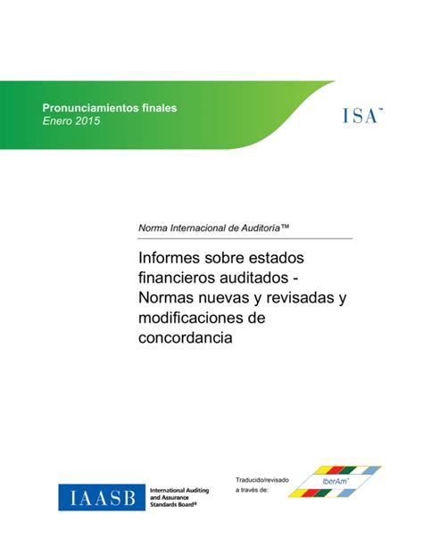 Informes Sobre Estados Financieros Auditados