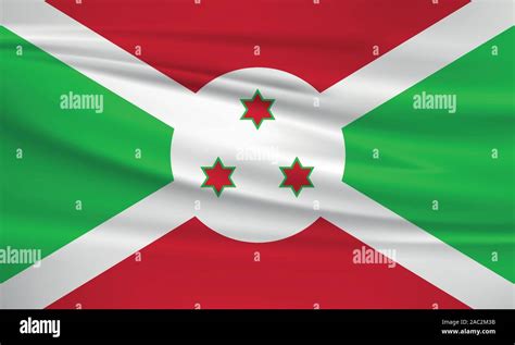 Waving Burundi Flag Official Colors And Ratio Correct Burundi