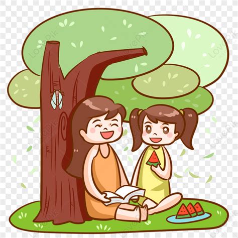 Man Sitting Under The Tree Eating Melon Png Hd Transparent Image And