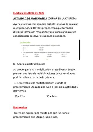 Lunes De Abril De Mate Pdf