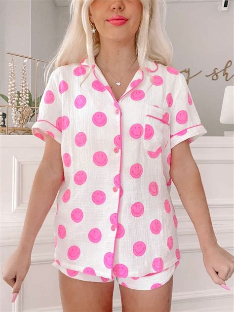 Smiley Dreams Short Set Pink In 2022 Preppy Summer Outfits Cute