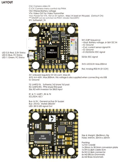 Mateksys Flight Controller F411 Mini Se