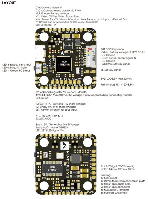 Eolflight Controller F411 Mini Se Matek Systems