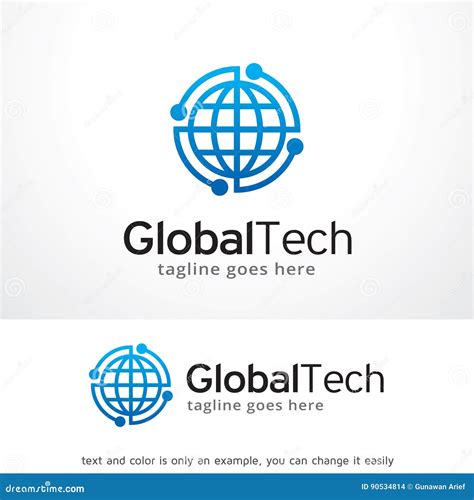 Globale Technologie Logo Template Design Vector Embleem