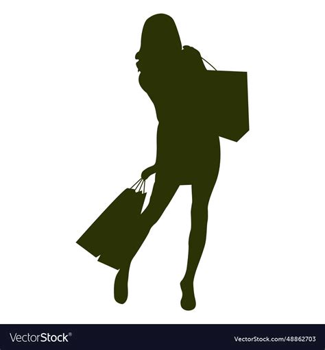 Girl with shopping bags silhouette Royalty Free Vector Image