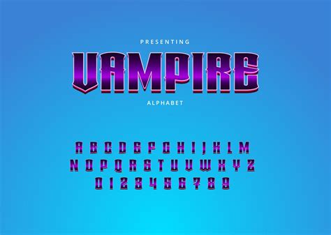 Metallic logotype custom font design, set of letters and numbers ...