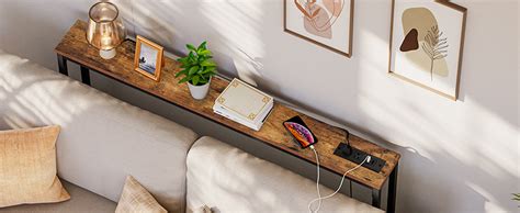 Amazon Hoobro Skinny Console Table With Power Outlets And