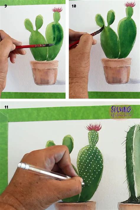 3 Easy Watercolor Cactus Painting Tutorials For Beginners Solving