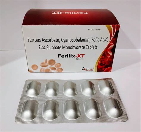 Ferilix XT Ferrous Ascorbate Folic Acid Vitamin B12 And Zinc Tablet