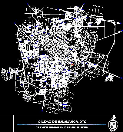 Mapa Da Cidade De Salamanca Guanajuato No AutoCAD Biblioteca CAD