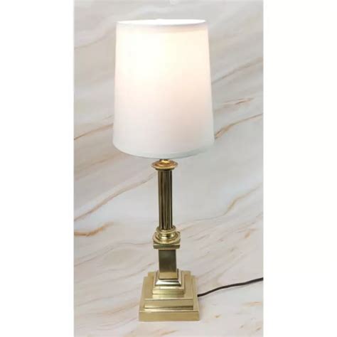 PIED DE LAMPE En Bronze Laiton Doré Une Colonne Cannelée Fin XIXe Début