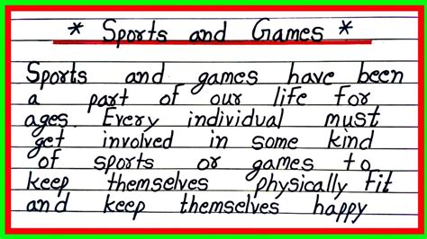 The Value Of Games And Sports Essay On Importance Of Games In Our