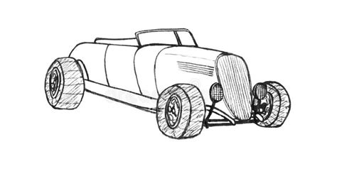 Sketch of a Car. Isolated Illustration Stock Illustration - Illustration of black, pattern ...