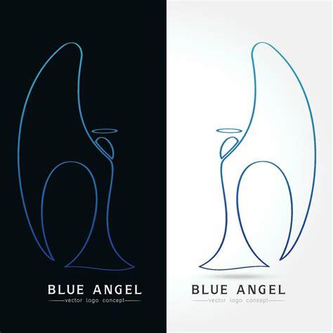 Blue Angel Vector Logo Concept Illustration 23426978 Vector Art At