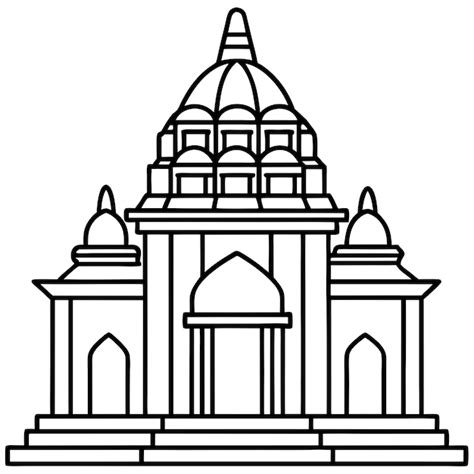 Premium Vector | Hindu Temple Coloring Page Detailed and Sacred ...