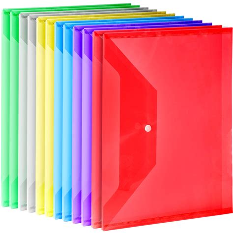 Buy LEOBROLEOBRO File Folders 12 PCS Plastic Envelopes Plastic