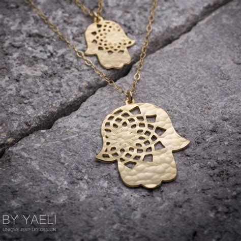 Rose Gold Hamsa Necklace Gold Hamsa Necklace Silver Hamsa Etsy