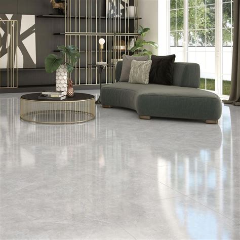 Carrelage Sol Aspect Marbre Gris Crystal Pearl Carrelage Brillant