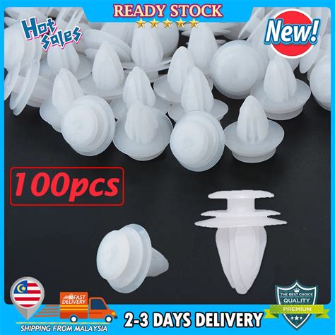 100pcs Clip Trim Kit Car Push Pin Rivet Bumper Door Panel Retainer 9mm Hole Car Door Bumper