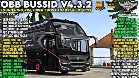 UPDATE OBB BUSSID V4 3 2 SOUND HINO RK8 SUPER SUOS Bus Full Rombak