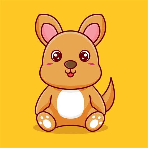 Vector cute kangaroo sitting cartoon illustration 22009915 Vector Art ...